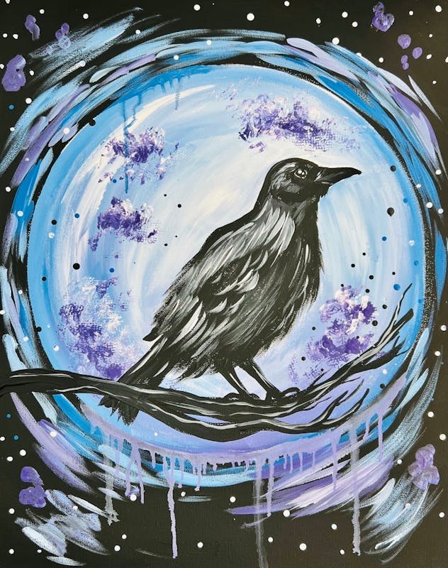 Paint Your Own Twilight Raven Canvas - Class (Adult 13+)