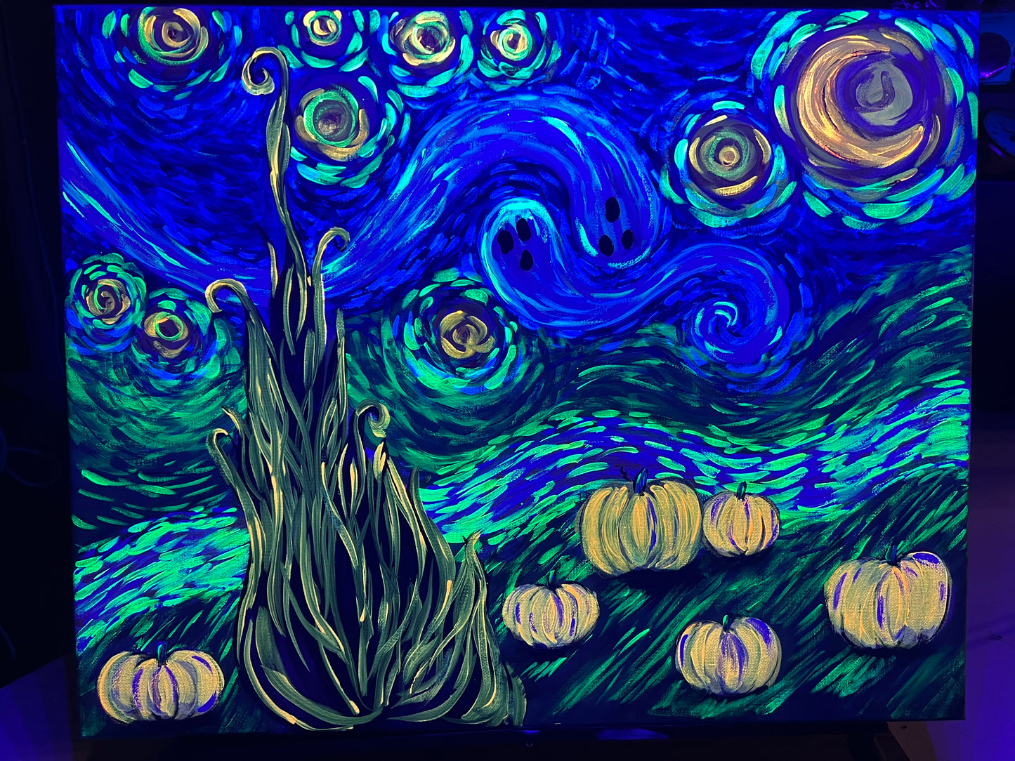 Glow in the Dark Starry Night Halloween Canvas - Class (Adult 13+)