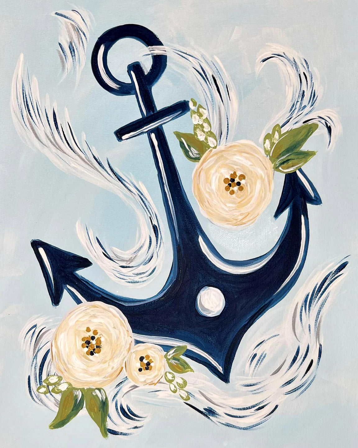 Paint Your Own Anchors Away Canvas - Class (Adult Seniors)