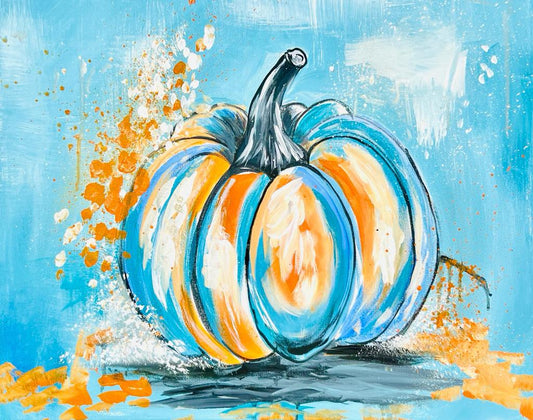 Paint Your Own Harvest Blue Pumpkin Canvas - Class (Adult 13+)