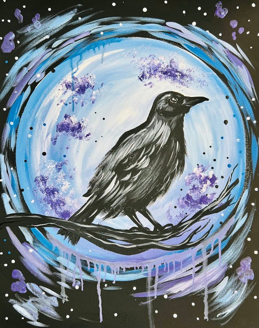 Paint Your Own Twilight Raven Canvas - Class (Adult 13+)