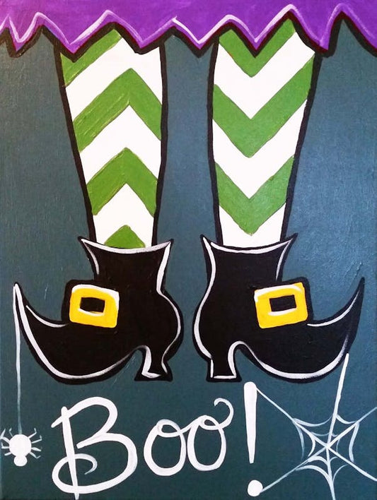 Mom & Me | Paint Your Own Magical Pumpkin and Boo Witch Feet - Class (Age Adult & 5+)