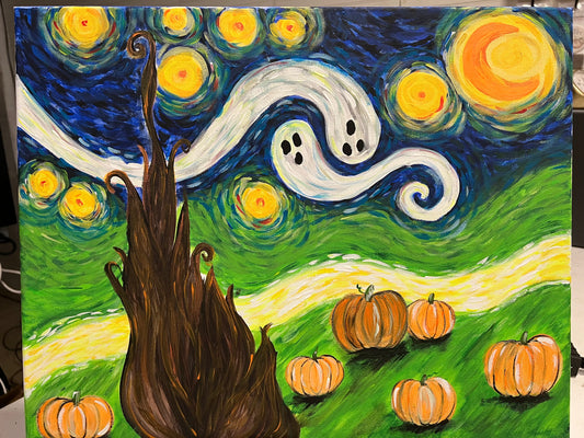 Glow in the Dark Starry Night Halloween Canvas - Class (Adult 13+)