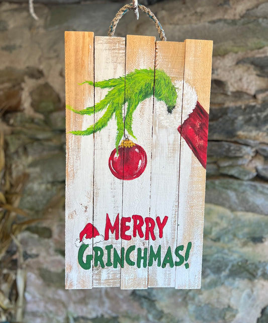 Grinch Wood Sign