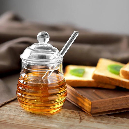 Honey Jar With Lid And Stirring Stick